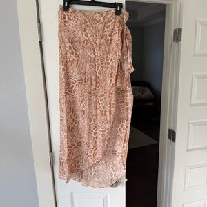 Show Me Your MuMu Asymmetrical Animal Print Skirt in Cream and Tan